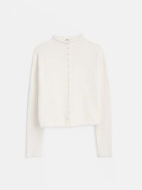 Alex Mill Cream Button-Up Hooded Knit Cardigan